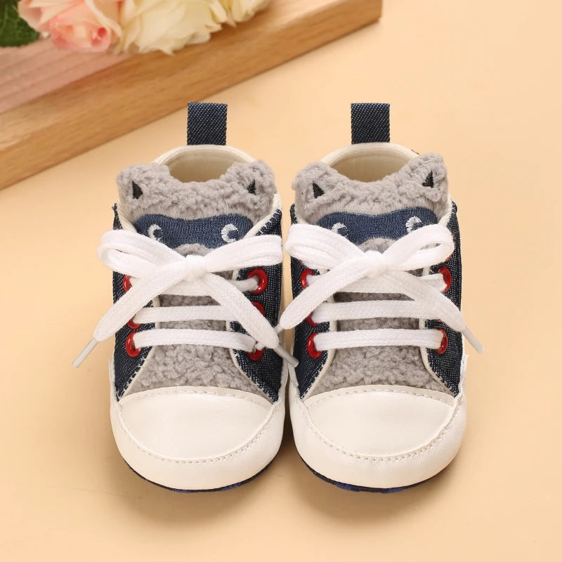 Cartoon Baby Sneakers Baby Boys Girls Canvas Shoes Non-slip Non-slip soft sole Comfortable Soft Unisex Baby Shoes 0-18M