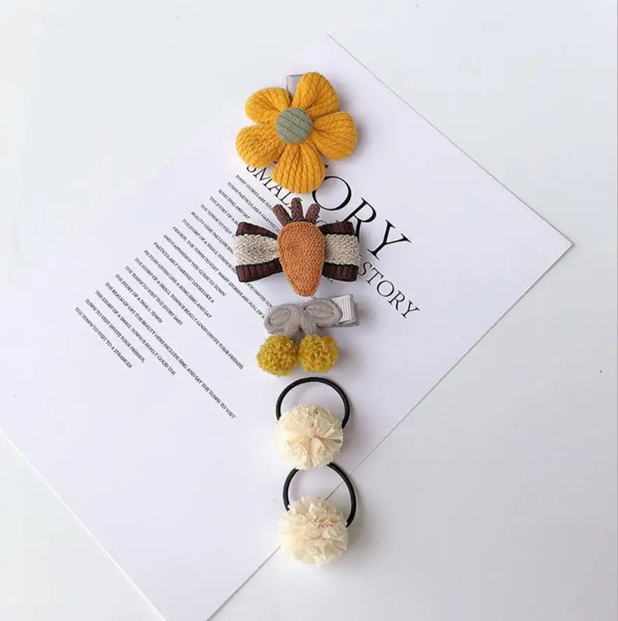 New Children Cute Cartoon Flower Hairpins Barrettes Girls Lovely Colors Hair Clips Kids Baby Sweet Hair Accessories