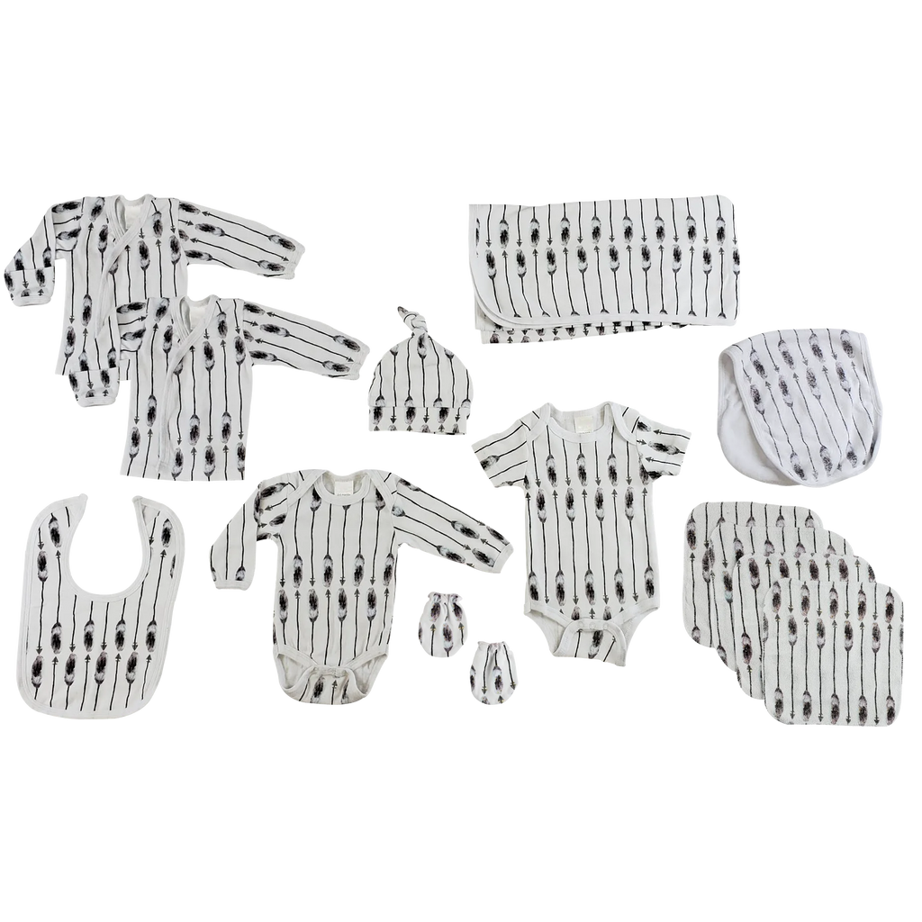 UD2 Set de 13 Piezas de Ropa de Bebé Recién Nacido con Estampado de Flechas 100% Algodón Estilo Ins para Niñas para Otoño