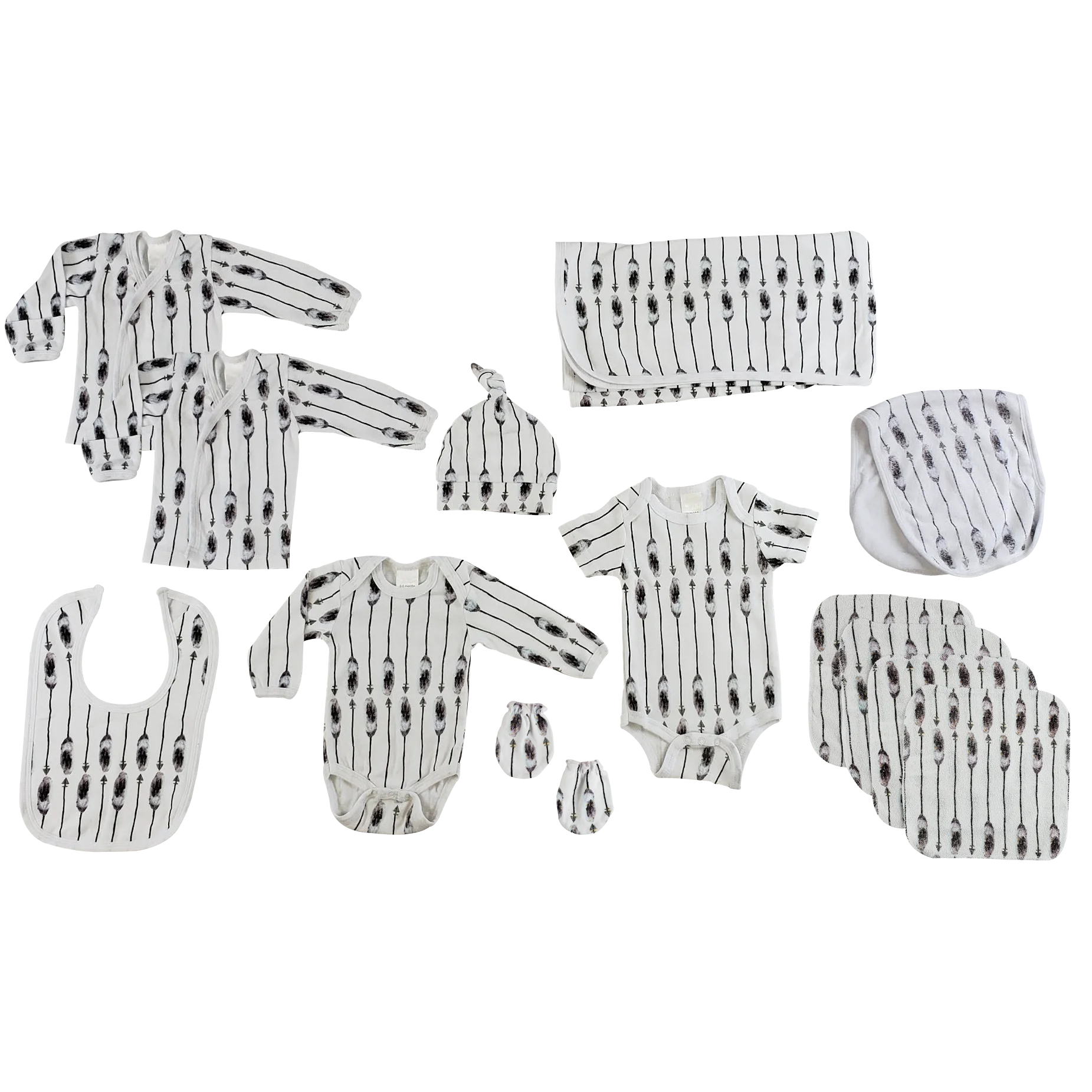 UD2 Set de 13 Piezas de Ropa de Bebé Recién Nacido con Estampado de Flechas 100% Algodón Estilo Ins para Niñas para Otoño