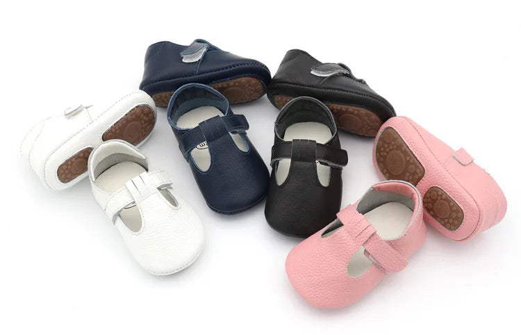 Genuine Leather first walker with T-Strap for Babies and Toddlers anti slip baby shoes for 0-24 month