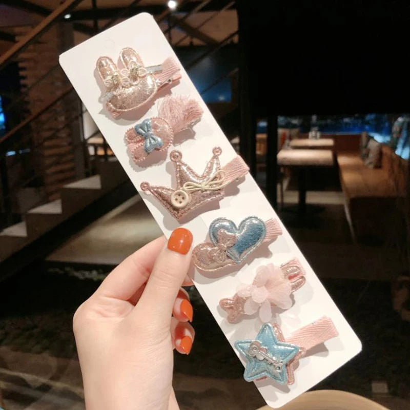 6pcs/set Lovely Baby Girl Hairpins Kids Hair Clips Barrettes Cute BB Clips Newborn Head-wear Hair Accessories for Girls