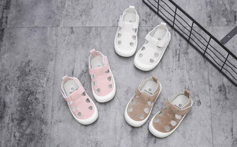 Baby Boys Sandals 2024 Spring Summer Beach Shoes for Toddlers Kids Medium Children Half Sandals Hollow Breathable for Girls Soft