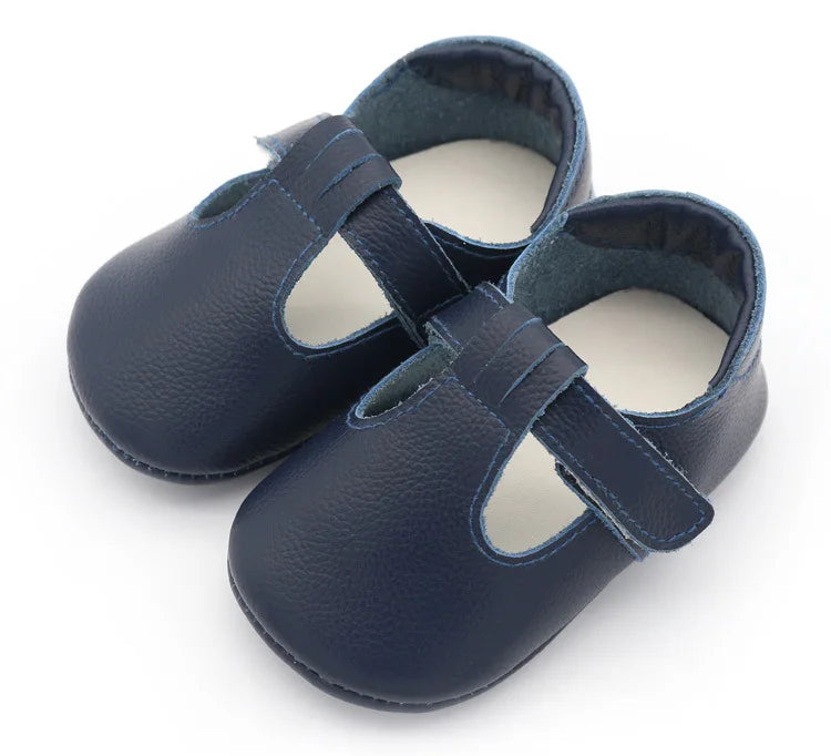 Genuine Leather first walker with T-Strap for Babies and Toddlers anti slip baby shoes for 0-24 month