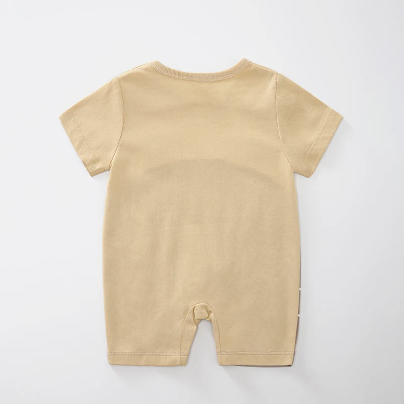 Neugeborenen-Strampler-Sets, Sommer, kurze Ärmel, gestrickte Baumwolle, Jungen- und Mädchen-Outfits, Babykleidung