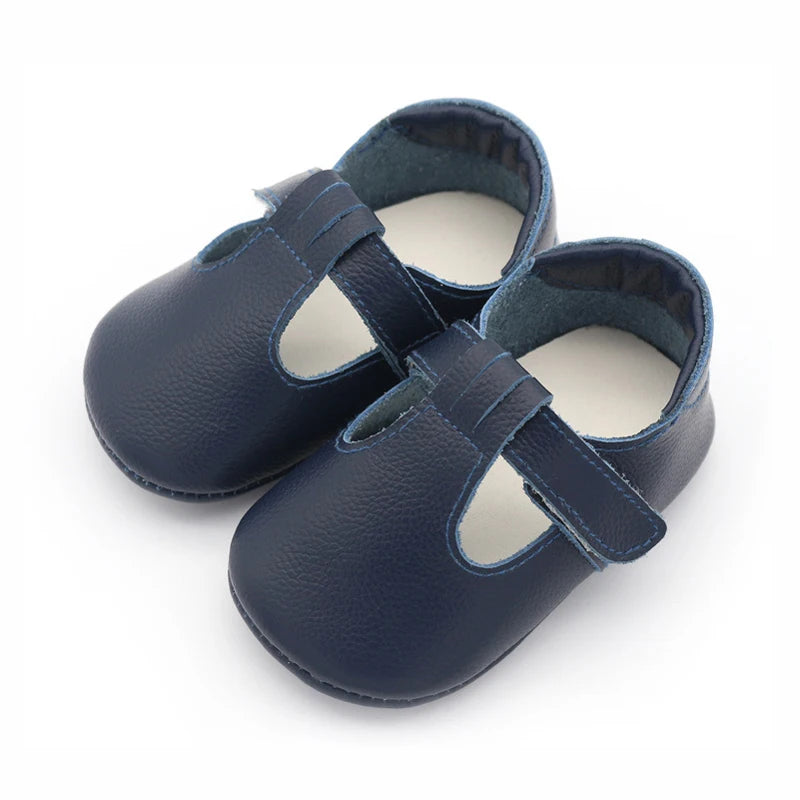 Genuine Leather first walker with T-Strap for Babies and Toddlers anti slip baby shoes for 0-24 month