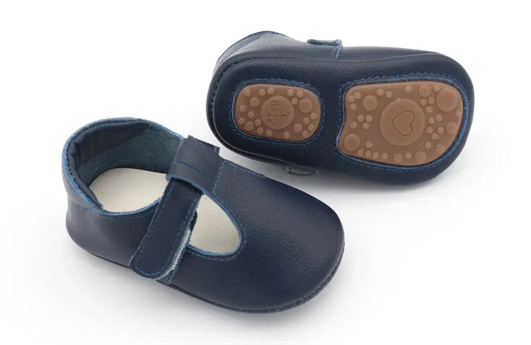 Genuine Leather first walker with T-Strap for Babies and Toddlers anti slip baby shoes for 0-24 month