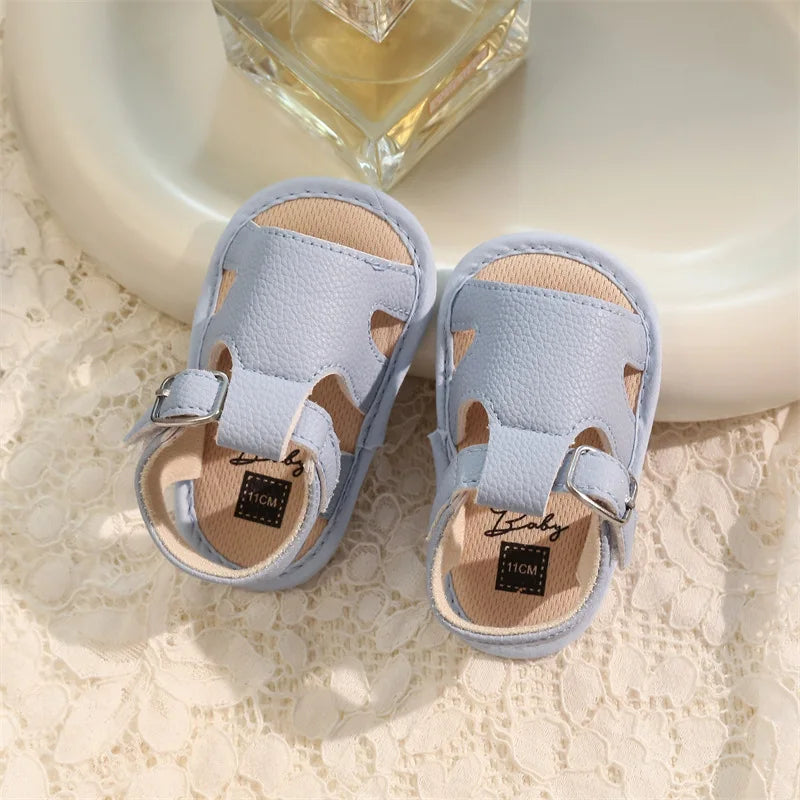 0-1 Year Old Baby Shoes Soft-Soled Arch Support Hook Loop Sandals Breathable Anti-Slip 6-12 Months Boy Toddler Shoes Summer