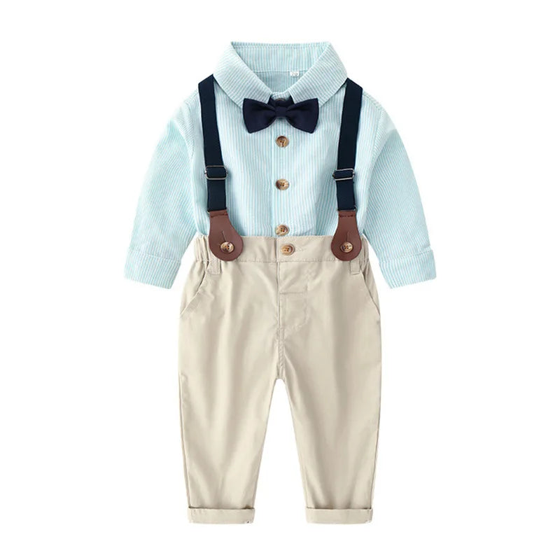 Frühlings Babykleidungssets für Jungen Neues Modell – Gestreifte Langarmshirts und lässige Baumwollhosen