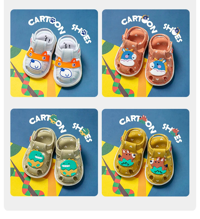 2023 Babyschuhe mit Sound süße Bibi Kleinkinderschuhe für Kinder Zeichentrick-Jungen-Sandalen für Mädchen Hasen-Infantil-Hausschuhe