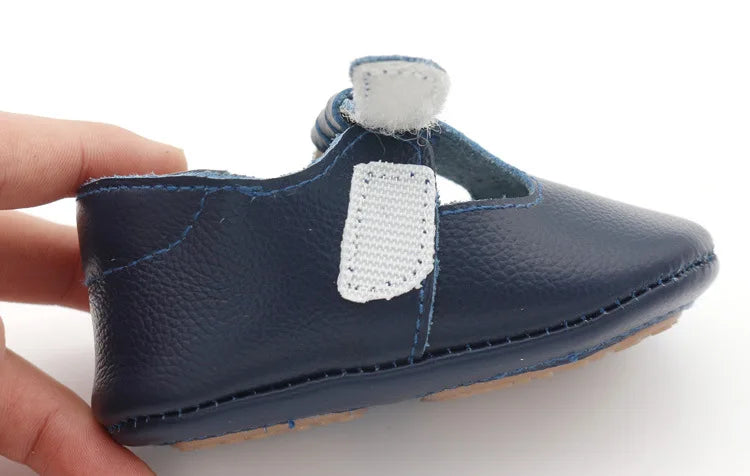 Genuine Leather first walker with T-Strap for Babies and Toddlers anti slip baby shoes for 0-24 month
