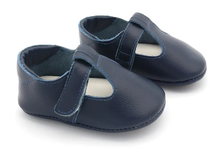 Genuine Leather first walker with T-Strap for Babies and Toddlers anti slip baby shoes for 0-24 month