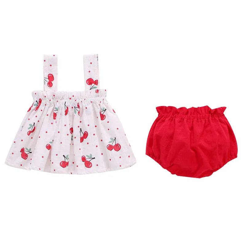 Lawadka Summer Thin Newborn Baby Clothes For Girls Set Print Mini Dress And PP Shorts 2Pcs Set Infant Baby Clothing Outfit 2024