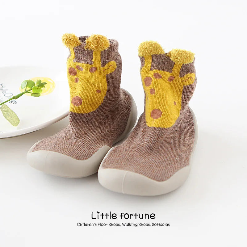 Zapatos de bebé Primeros pasos para niños pequeños Botas de punto para bebés y niñas Suela de goma suave antideslizante Zapatos informales de piso Descalzos
