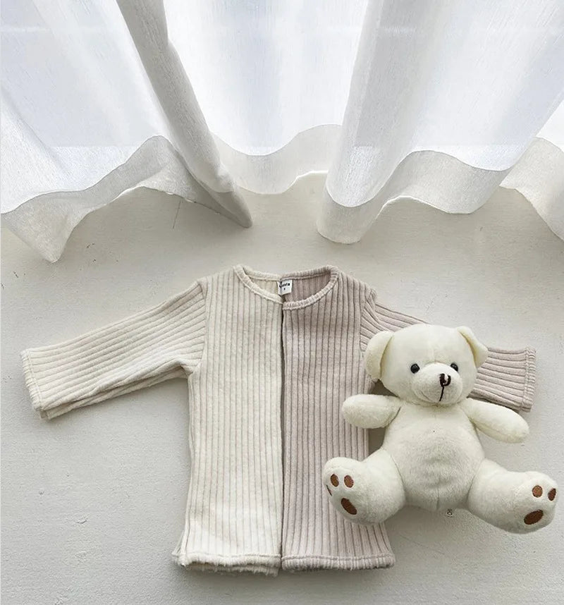 Spring Autumn Baby Clothing Set For 0-5Y Baby Girl Boy Homewear Warm Sweater +Pants Children Pajamas Baby Girl Clothes