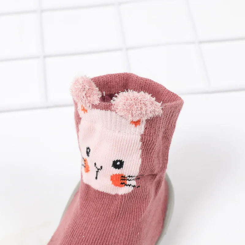 Zapatos de bebé Primeros pasos para niños pequeños Botas de punto para bebés y niñas Suela de goma suave antideslizante Zapatos informales de piso Descalzos