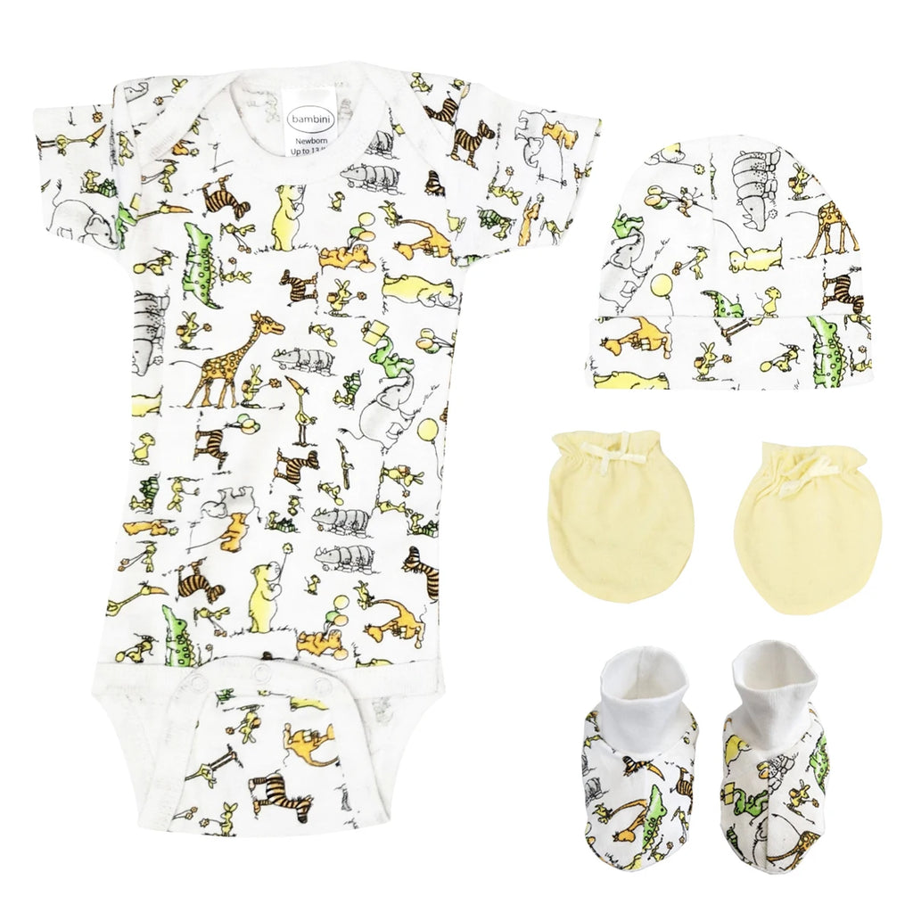 UD2 Neugeborenen-Unisex-Kleidungssets 4-teilig Ins-Stil Unifarben 100 % Baumwolle für 6 Monate Jungen/Mädchen