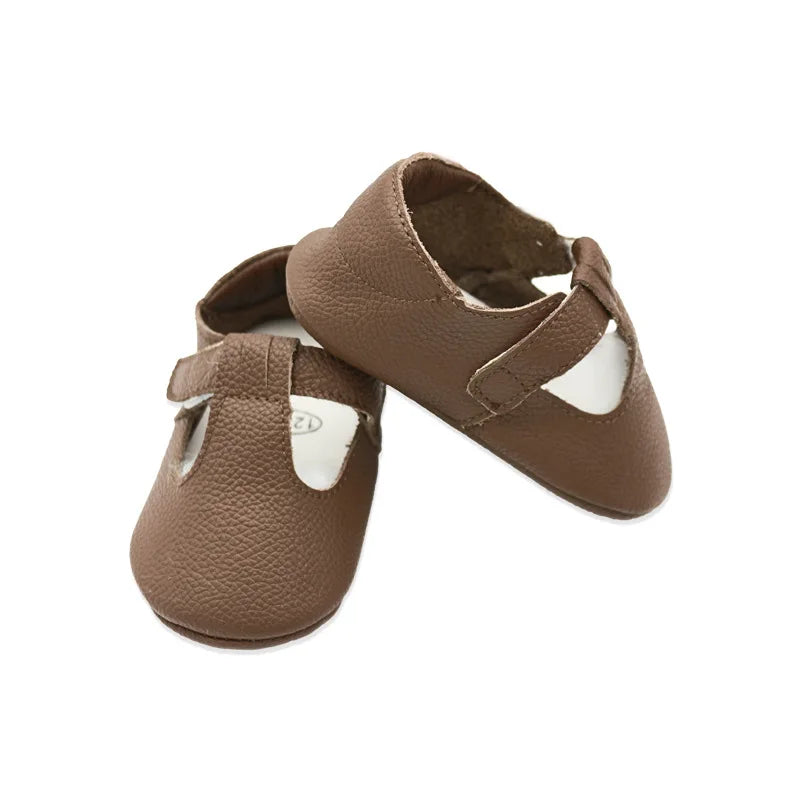 Genuine Leather first walker with T-Strap for Babies and Toddlers anti slip baby shoes for 0-24 month