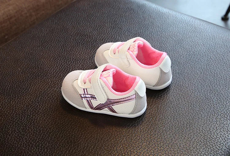 0 a 18 meses Zapatos para bebés y niñas pequeñas, zapatillas para bebés, recién nacidos, suela blanda, primeros pasos antideslizantes, moda