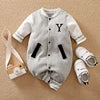 Wholesale Newborn Baby Clothing Prints Fashion Contrasting Colors Spring Autumn Long Sleeve Baby Jumpsuit Baseball Uniforms