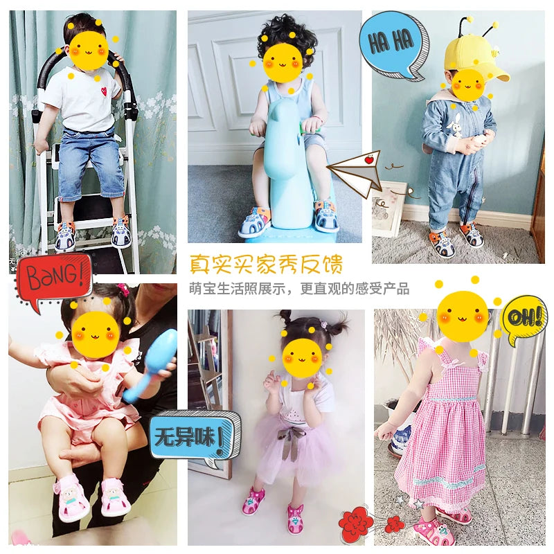 2023 Babyschuhe mit Sound süße Bibi Kleinkinderschuhe für Kinder Zeichentrick-Jungen-Sandalen für Mädchen Hasen-Infantil-Hausschuhe
