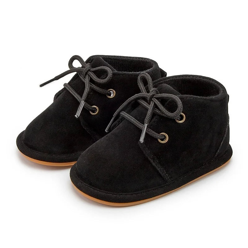 KIDSUN Zapatos de Bebé Niños Clásico Algodón Antideslizante Suela Blanda Suela de Goma Botas para Niñas Pequeñas Zapatillas de Cuna Primeros Pasos 3 Colores