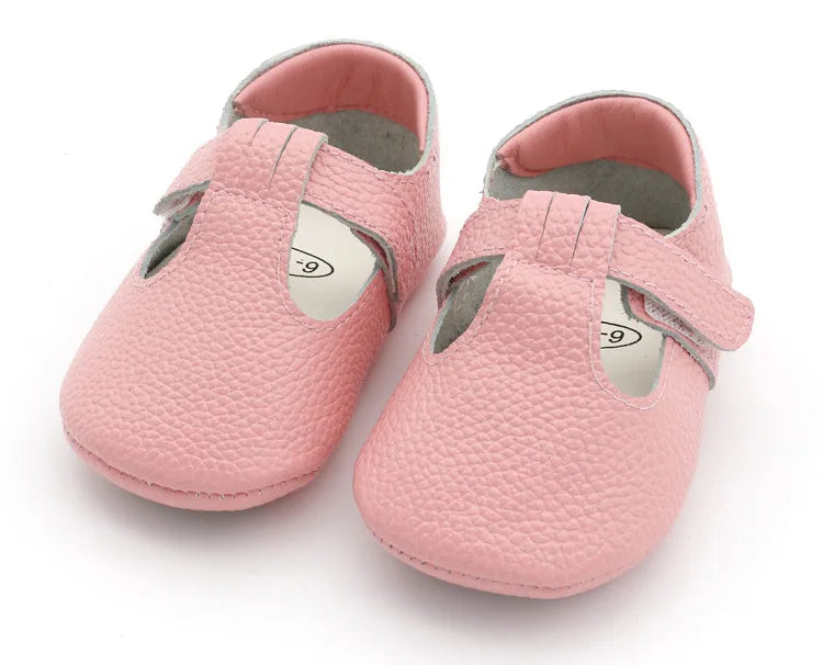 Genuine Leather first walker with T-Strap for Babies and Toddlers anti slip baby shoes for 0-24 month