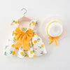 Baby Clothing Sets Summer Sleeveless Beach Thin Light Sweet Kids Floral Cheap Flower Cotton Toddlers Girls Casual Dress With Hat
