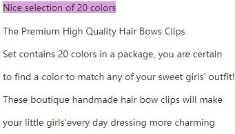 20 piezas de lazos para el pelo de bebé, clips para el pelo, accesorios para bebés, infantes, niños pequeños