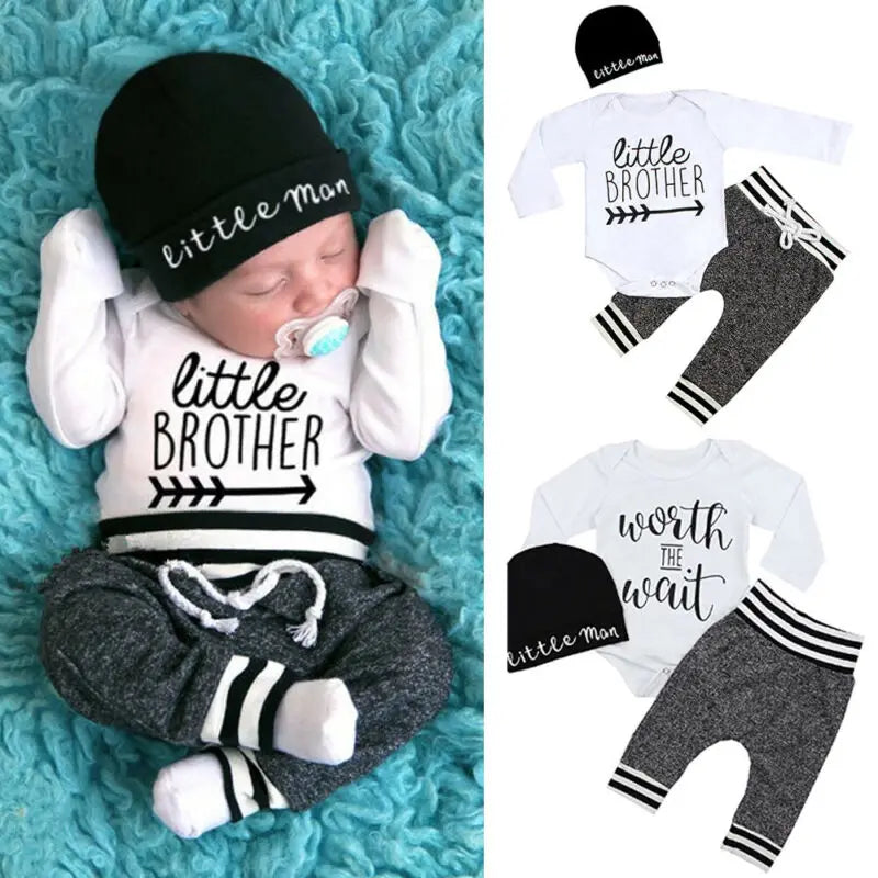 Conjuntos de ropa de algodón para bebés de 0 a 18 meses, recién nacidos, niños, mameluco de manga larga, pantalón, gorros, atuendo de 3 piezas, ropa de abrigo para bebé
