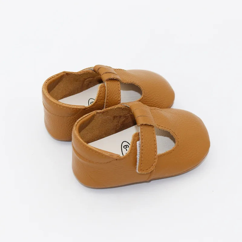 Genuine Leather first walker with T-Strap for Babies and Toddlers anti slip baby shoes for 0-24 month