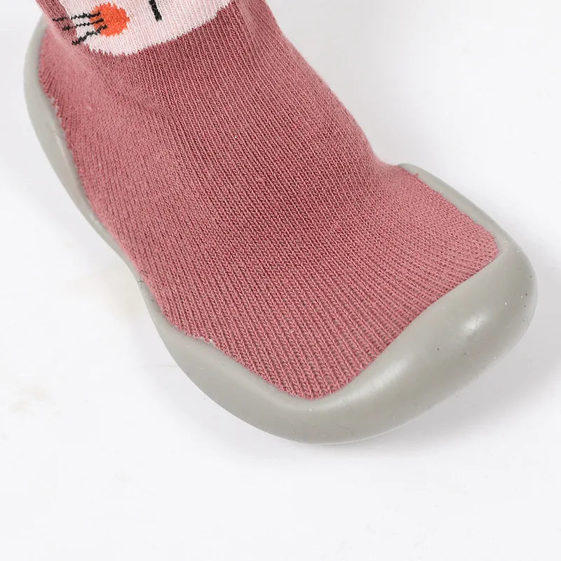 Zapatos de bebé Primeros pasos para niños pequeños Botas de punto para bebés y niñas Suela de goma suave antideslizante Zapatos informales de piso Descalzos