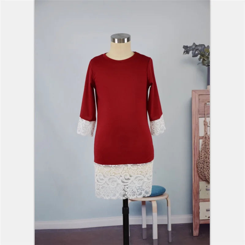 Mom and Daughter Dress Spring Fashion Mother Daughter Dresses Family Matching Cotton Outfits Girls Baby Clothing 1-9 Years Old