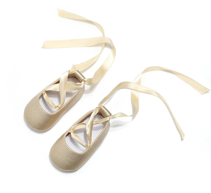 Fashion Newborn Baby Girl Shoes First Walkers Moccasins Cross Ribbon Princess Dance Soft Sole Infant Toddler Shoes Footwear