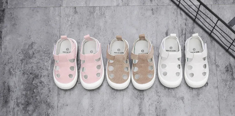 Baby Boys Sandals 2024 Spring Summer Beach Shoes for Toddlers Kids Medium Children Half Sandals Hollow Breathable for Girls Soft