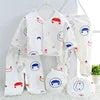 Infants Baby Clothing Sets 100% Cotton Cardigan Suit Full Canvas Cartoon Sunny New Born Baby Clothes Set 3-6 Month Unisex 1000