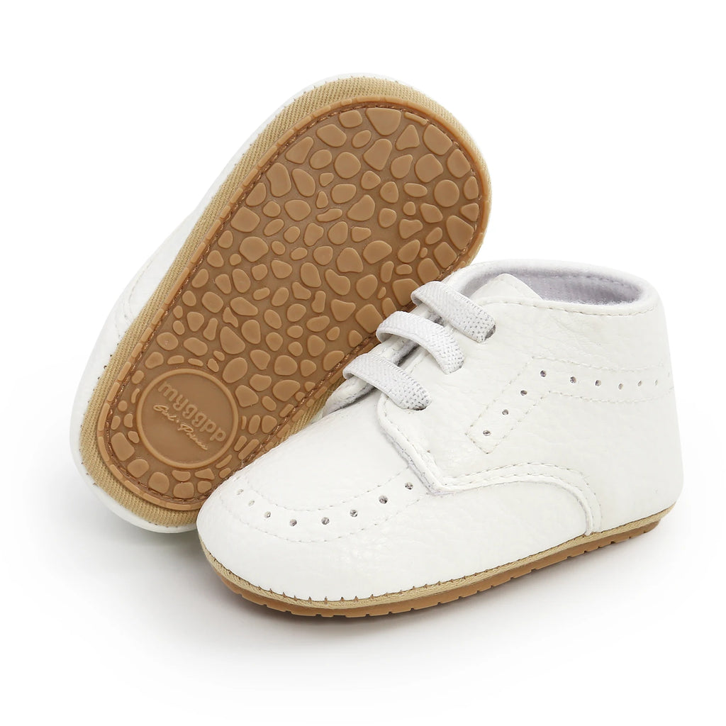 New Baby Shoes Leather Dress Shoes Baby Boy Girl Shoes Rubber Sole Anti-slip Toddler First Walkers Newborn Crib Shoes Moccasins