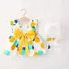 Baby Clothing Sets Summer Sleeveless Beach Thin Light Sweet Kids Floral Cheap Flower Cotton Toddlers Girls Casual Dress With Hat