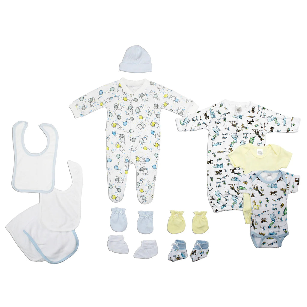 UD2 Unisex Neugeborenen-Babyparty-Geschenkset, 13-teilig, Musselin-Baumwollkleidung für 6 Monate, 100% Bio, altersgerechte Babykleidung