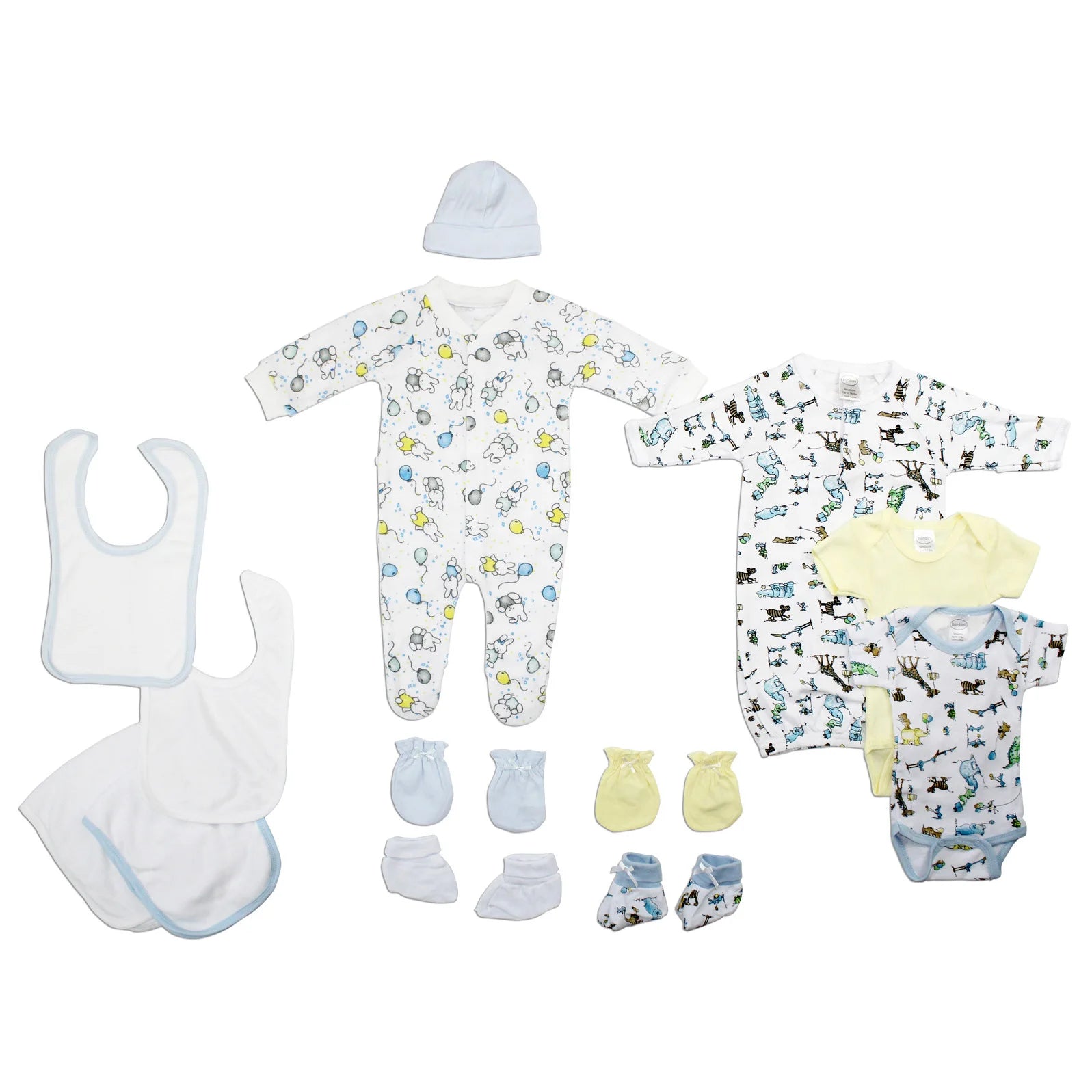 UD2 Unisex Neugeborenen-Babyparty-Geschenkset, 13-teilig, Musselin-Baumwollkleidung für 6 Monate, 100% Bio, altersgerechte Babykleidung