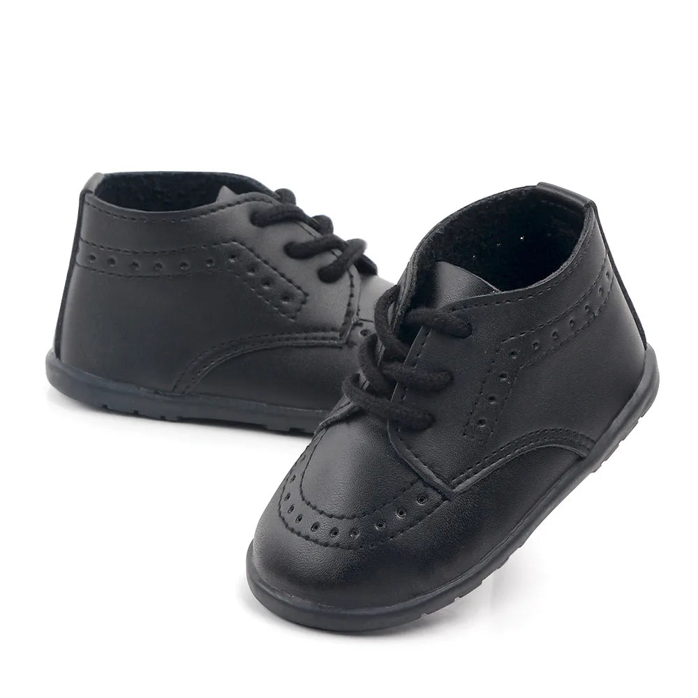 New Baby Shoes Leather Dress Shoes Baby Boy Girl Shoes Rubber Sole Anti-slip Toddler First Walkers Newborn Crib Shoes Moccasins