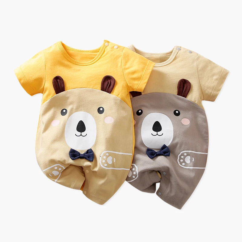 Newborn Baby Pajamas Sets  Summer Short Sleeve Knitted Cotton Boys Girls Outfits Baby Clothing