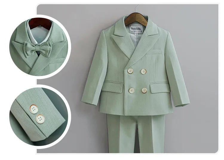 Traje de fotografía para niños Flower Boys, disfraz formal para bebés y niños, vestido para fiesta de cumpleaños o boda, esmoquin para actuaciones.