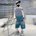 Jungen Sommer Kleidung Set Neu Lässiges Baumwoll Gradient T-Shirt & Shorts 2-teiliger Anzug Kinder Teenager Luxus Kleidung Trainingsanzug