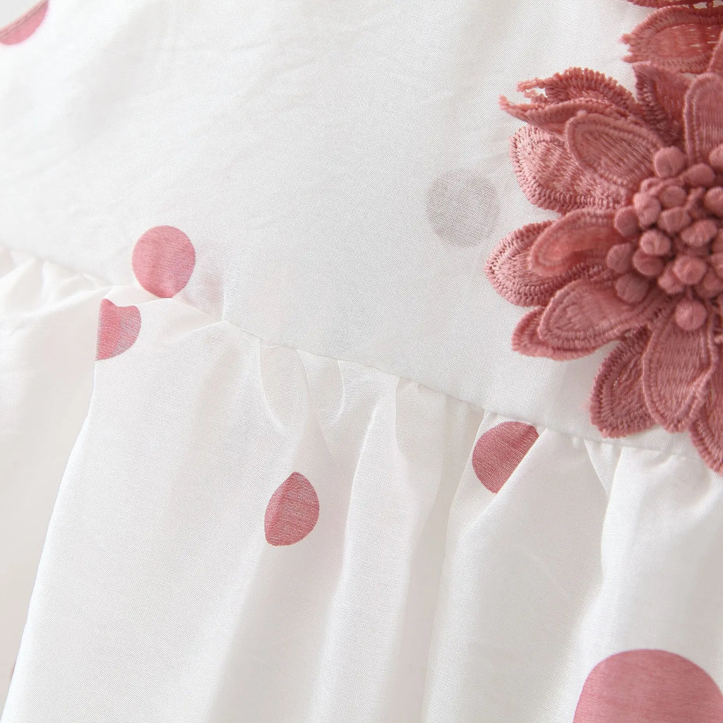 Big Bow Baby Dress Lovely Summer Infant Baby Girl Clothes Cute Dot Sleeveless Cotton Toddler Dresses+Sunhat Newborn Clothing Set