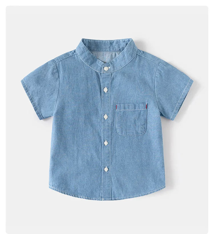 Boys Denim Shirts Fashion Toddler Kids Jeans Tops Children's Clothing Summer