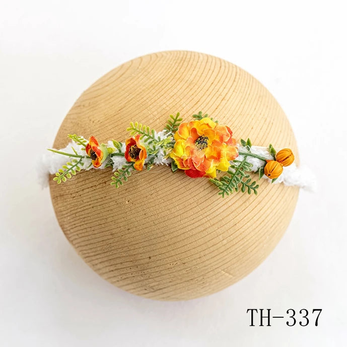 Newborn Headband for Photography Props Flower Baby Girl Tieback Flowers Pearl Wreath Newborn Photography Infant Hair Accessories