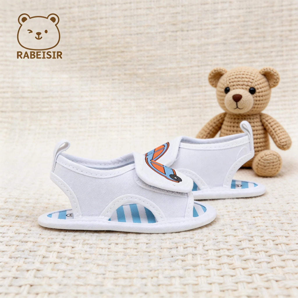 Baby toddler sandals, car soft-soled step shoes, breathable and non-slip, suitable for daily & vacation wear, spring and summer