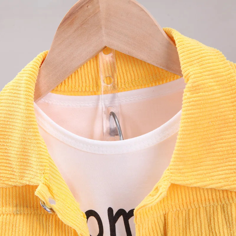 Conjunto de ropa para bebés y niñas pequeñas, primavera, otoño, pana, dibujos animados, conjuntos de ropa para niños, chaquetas con capucha y pantalones, traje para niños de 0 a 5 años