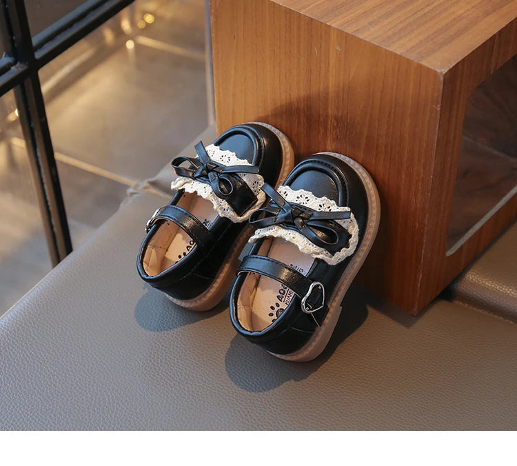 Elegant Baby Shoes Spring Autumn Girls Princess Walking Shoes Fashion Versatile Children's Leather Shoes Kids Flats Breathable